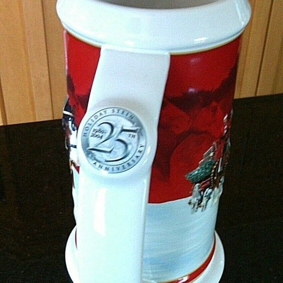 Anheuser-Busch Budweiser Stein Clydesdale Holiday Edition 25th Anniversary Large - Picture 5 of 16